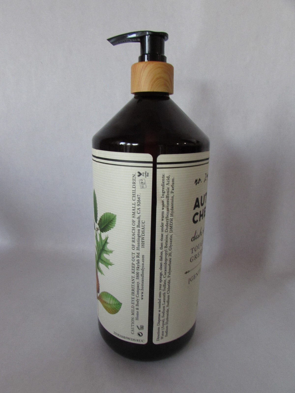 Home & Body Company Liquid Scented AUTUMN CHESTNUT Dish Soap Halloween FALL 32oz