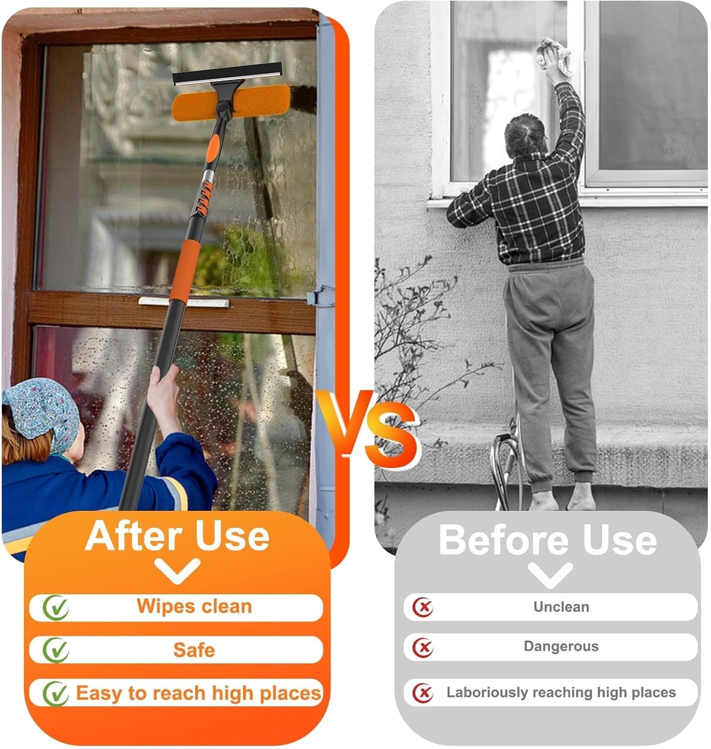 26FT High Reach Duster Cleaning Kit with Extension Pole, High Ceiling Fan Cleane