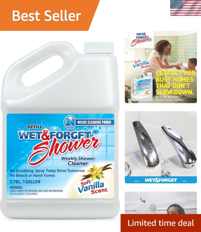 Shower Cleaner Multi-Surface Weekly No Scrub, Bleach-Free Formula Vanilla Sce…