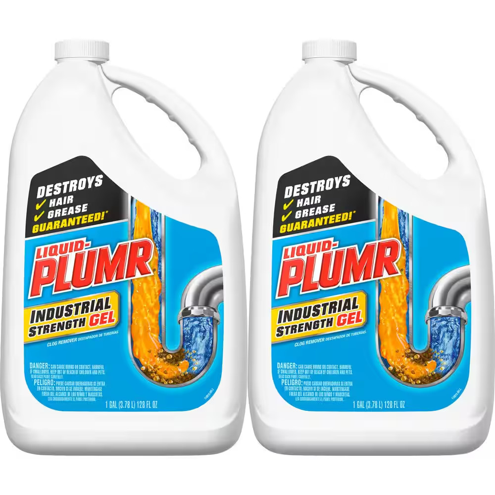 128 Oz. Industrial Strength Gel Drain Cleaner and Drain Unclogger (2-Pack)