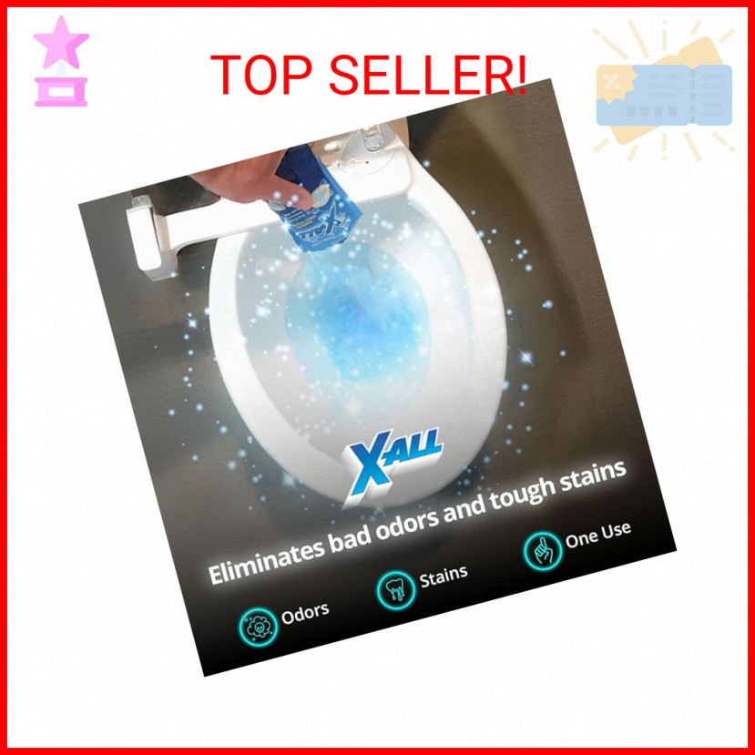 X-ALL Foaming Toilet Cleaner, Self-Activating Powder for Deep Cleaning, Fights S
