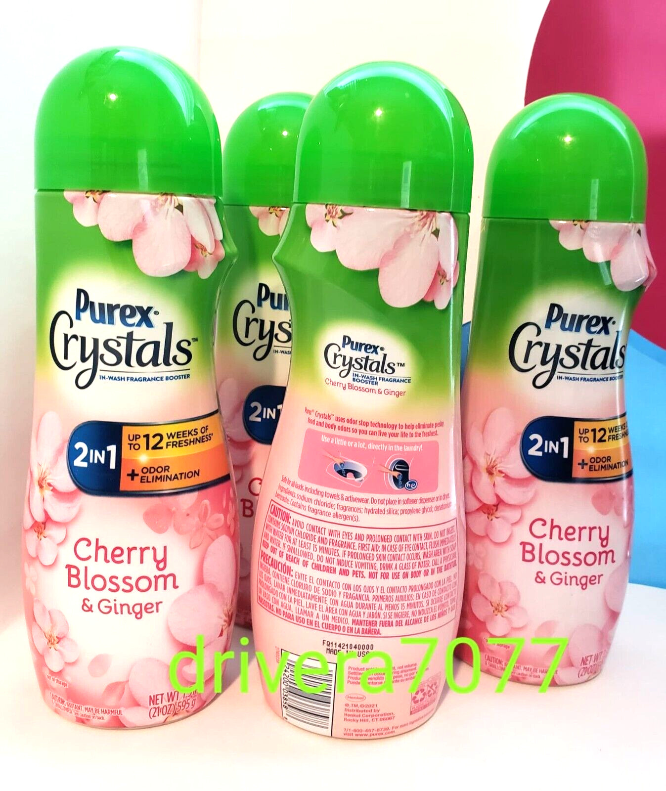 Purex Crystals in-Wash Fragrance and Scent Booster, Cherry Blossom & Ginger 21oz