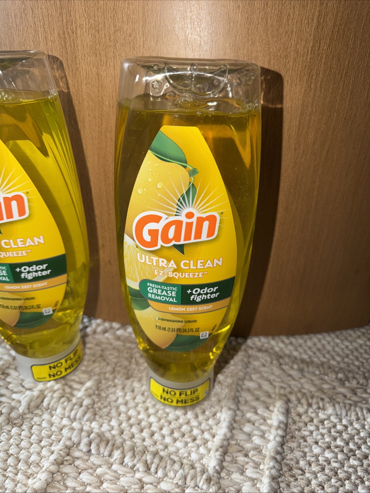 GAIN Lemon Zest Scent Ultra Clean Dishwashing Liquid EZ-Squeeze 24.3fl.oz X 2