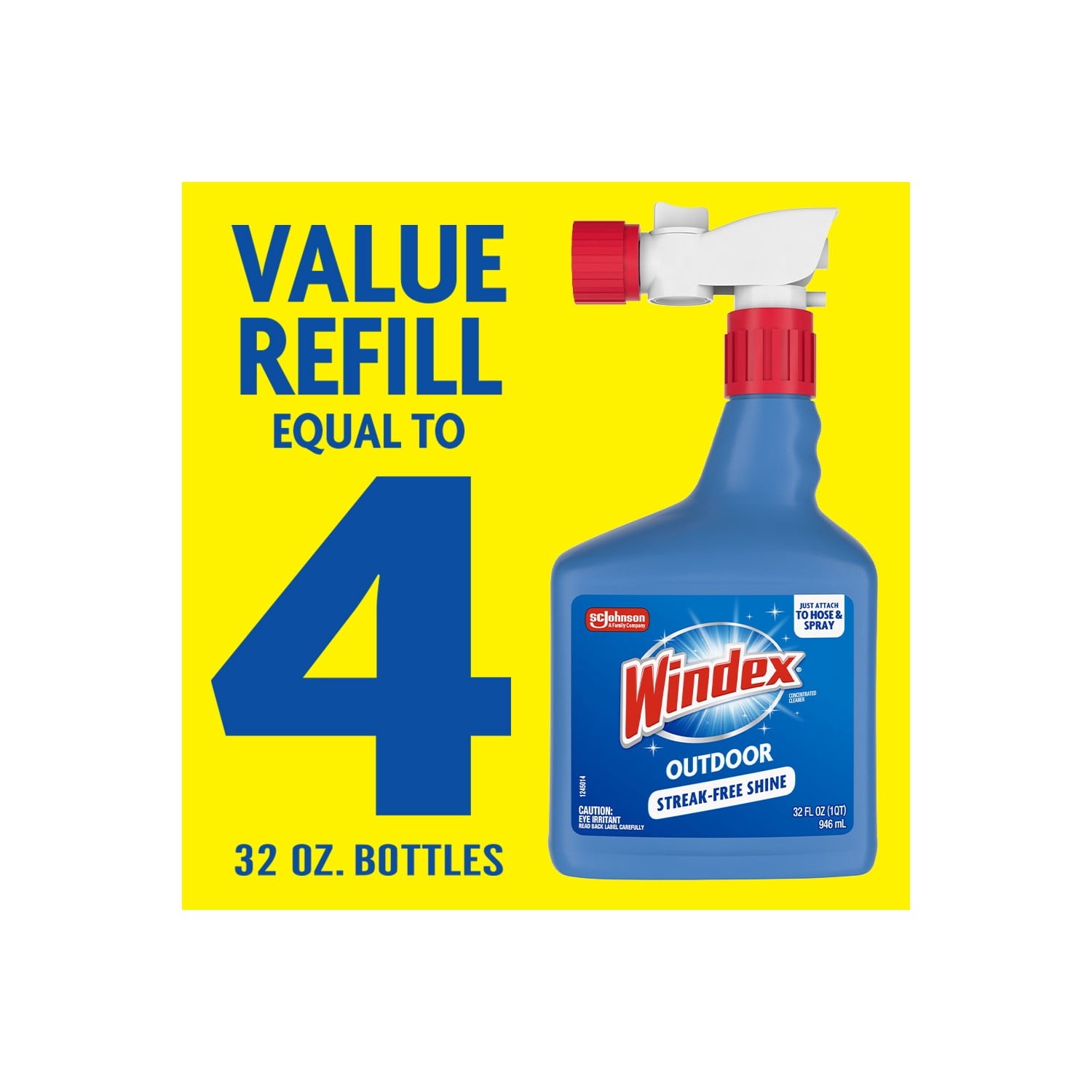 Windex Outdoor Window Cleaner, Concentrated Cleaning Sprayer for Garden Hose