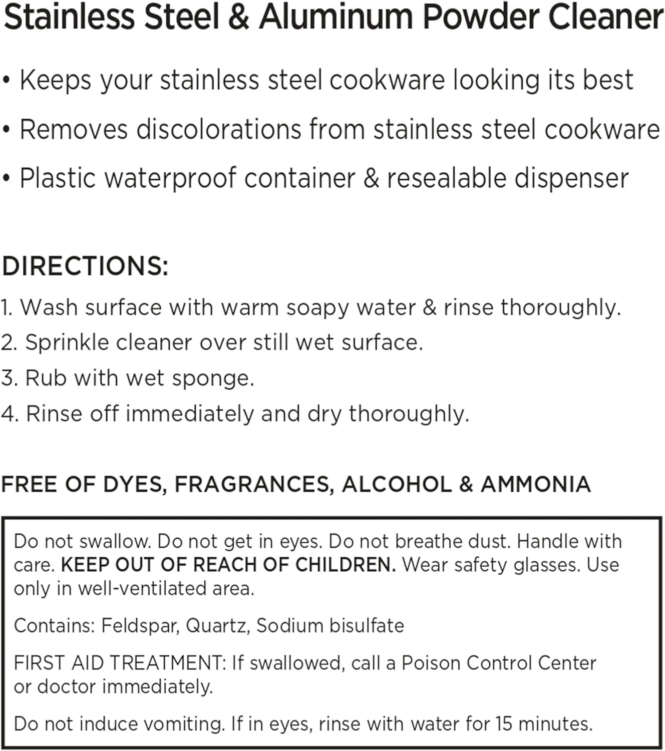 Specialty Powder Stainless Steel Cleaner and Polish 12 Ounce Pots and Pans, C…