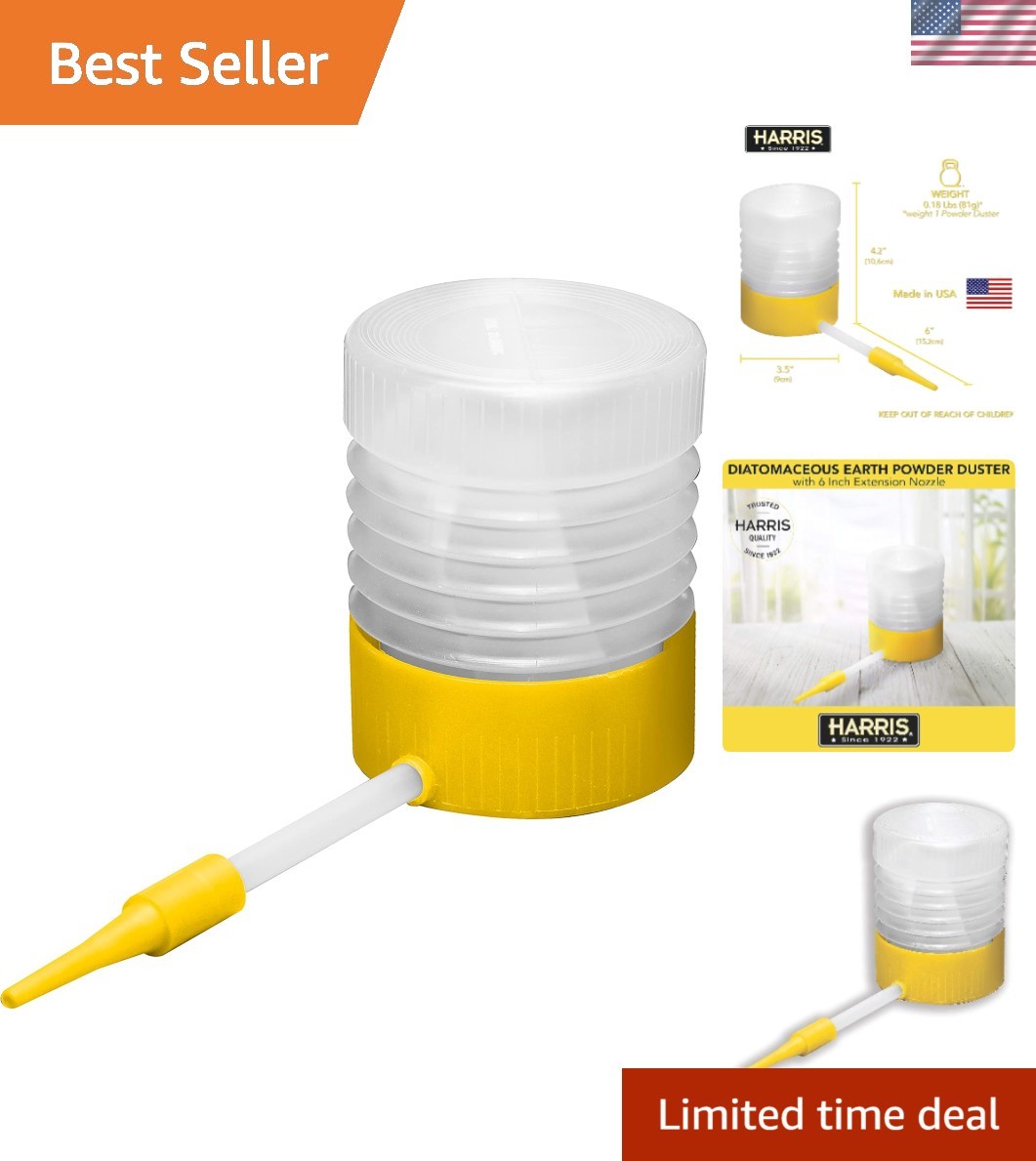 Lightweight Diatomaceous Earth Powder Duster with Extendable Nozzle for Gardens