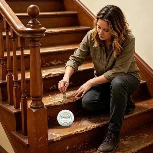 LUXGROVE Wood Finish Restorer | Portable Cleaner Cream with Brush | Cabinet And