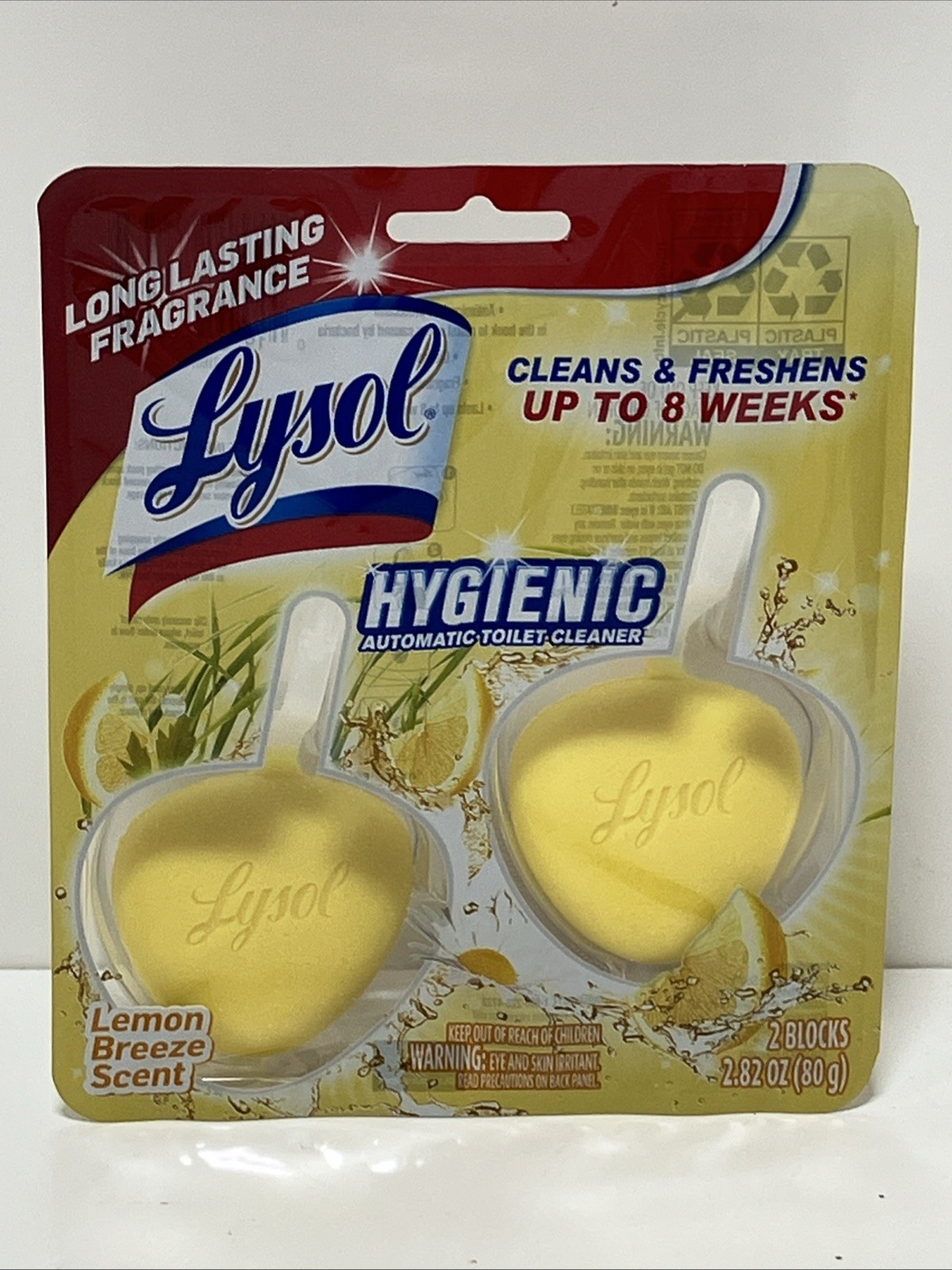 Lot Of (4) Lysol Hygienic Automatic Toilet Bowl Cleaner Lemon Breeze, 2 Pk Each