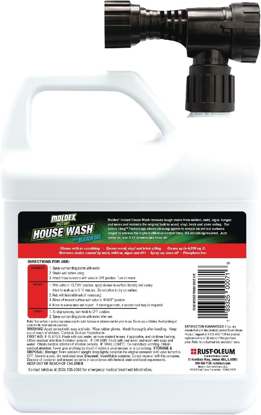 Instant House Wash – Stain Remover Gel with Hose Attachment (Cleans 4,000 sq ft)