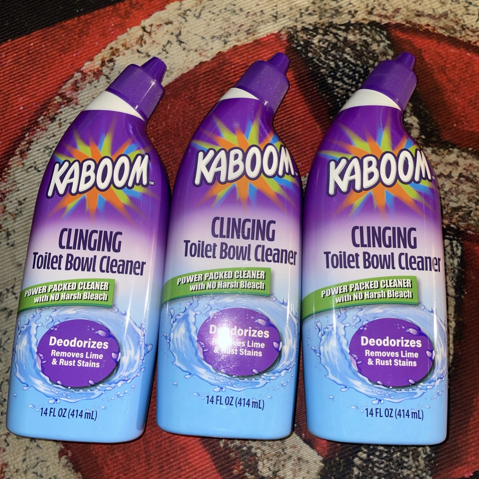 3 Kaboom Clinging Toilet Bowl Cleanser and Deodorizer 14 fl Oz, Pack of 3