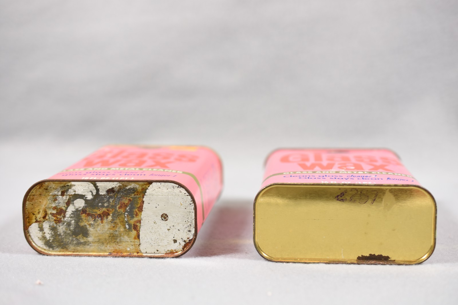 2 cans Vtg Gold Seal Glass Wax Can ~33% and 80% full