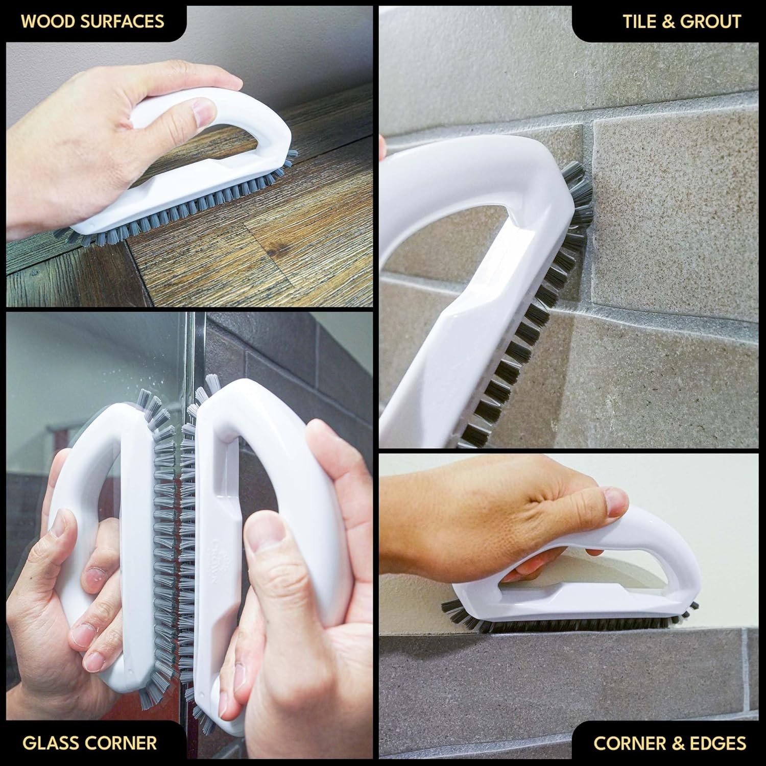 Ergonomic Handheld Grout Scrub Brush for Effortless Cleaning of Floors & Tiles