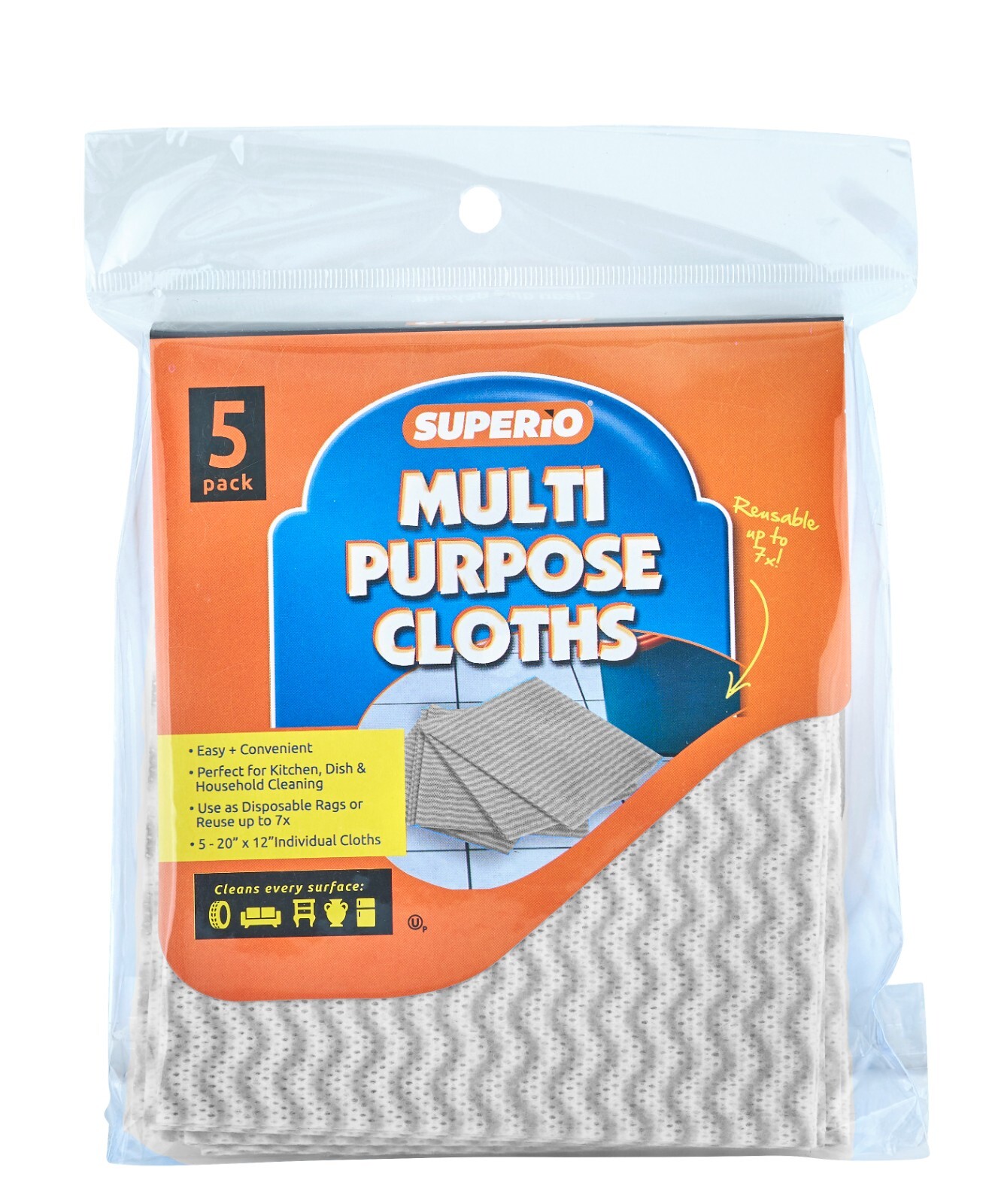 Superio Handy Wipes Multi Purpose Reusable Wash Cloths(12″x20″)