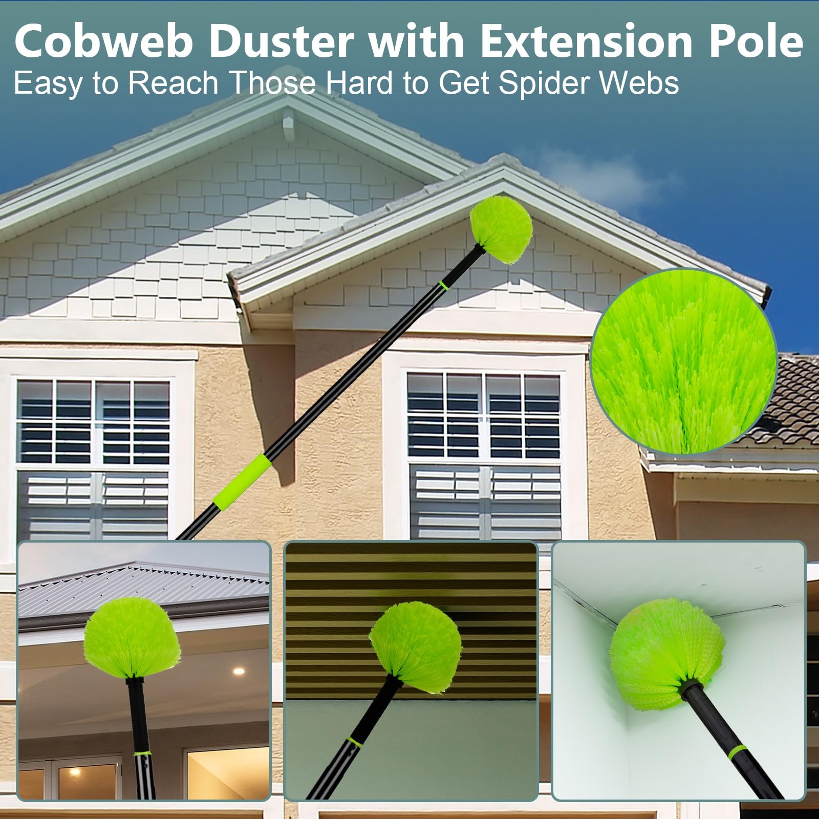8 Foot Dusters for Cleaning, Duster with Extension Pole, Microfiber Feather D…