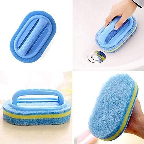 Durable Non-Scratch Bathroom & Kitchen Scrubbing Brush with Comfortable Handle