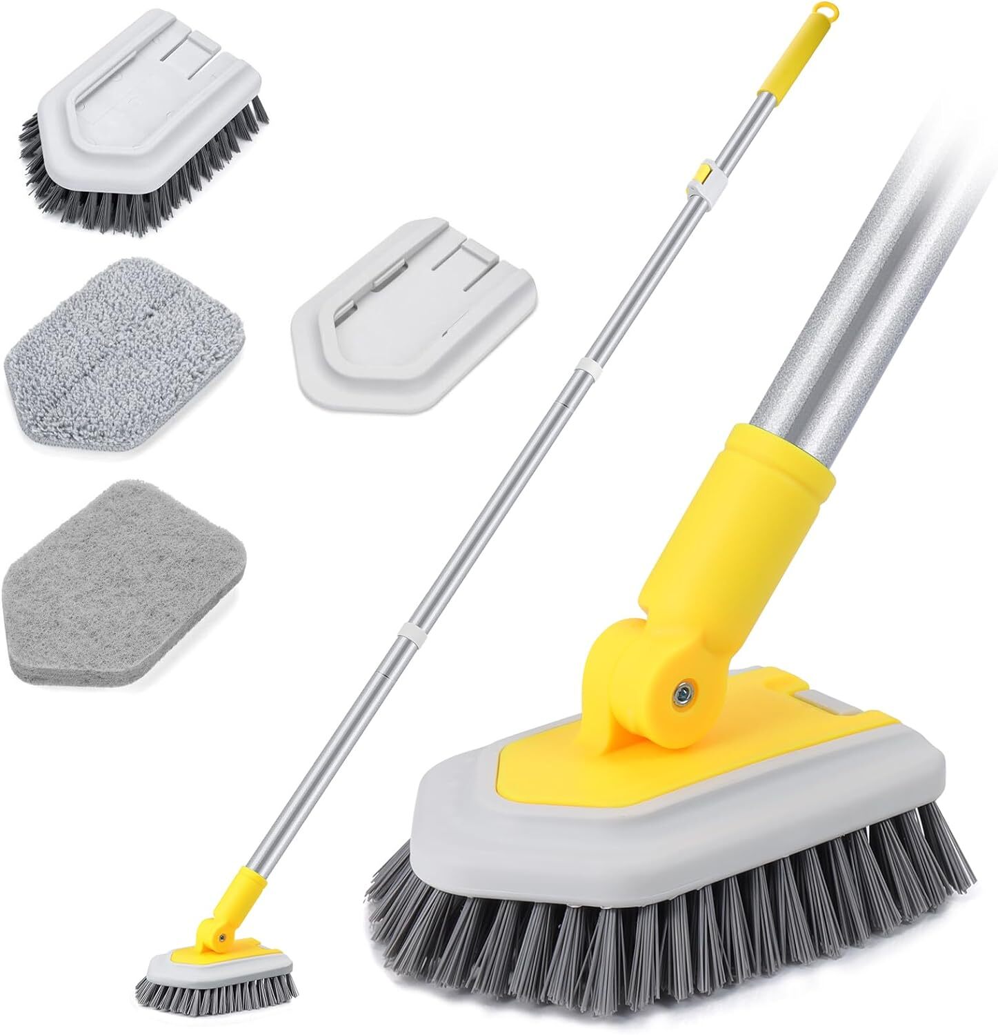 Lalafancy Shower Cleaning Brush with Locking Head 3 in 1 Tub Tile Scrubber Br…