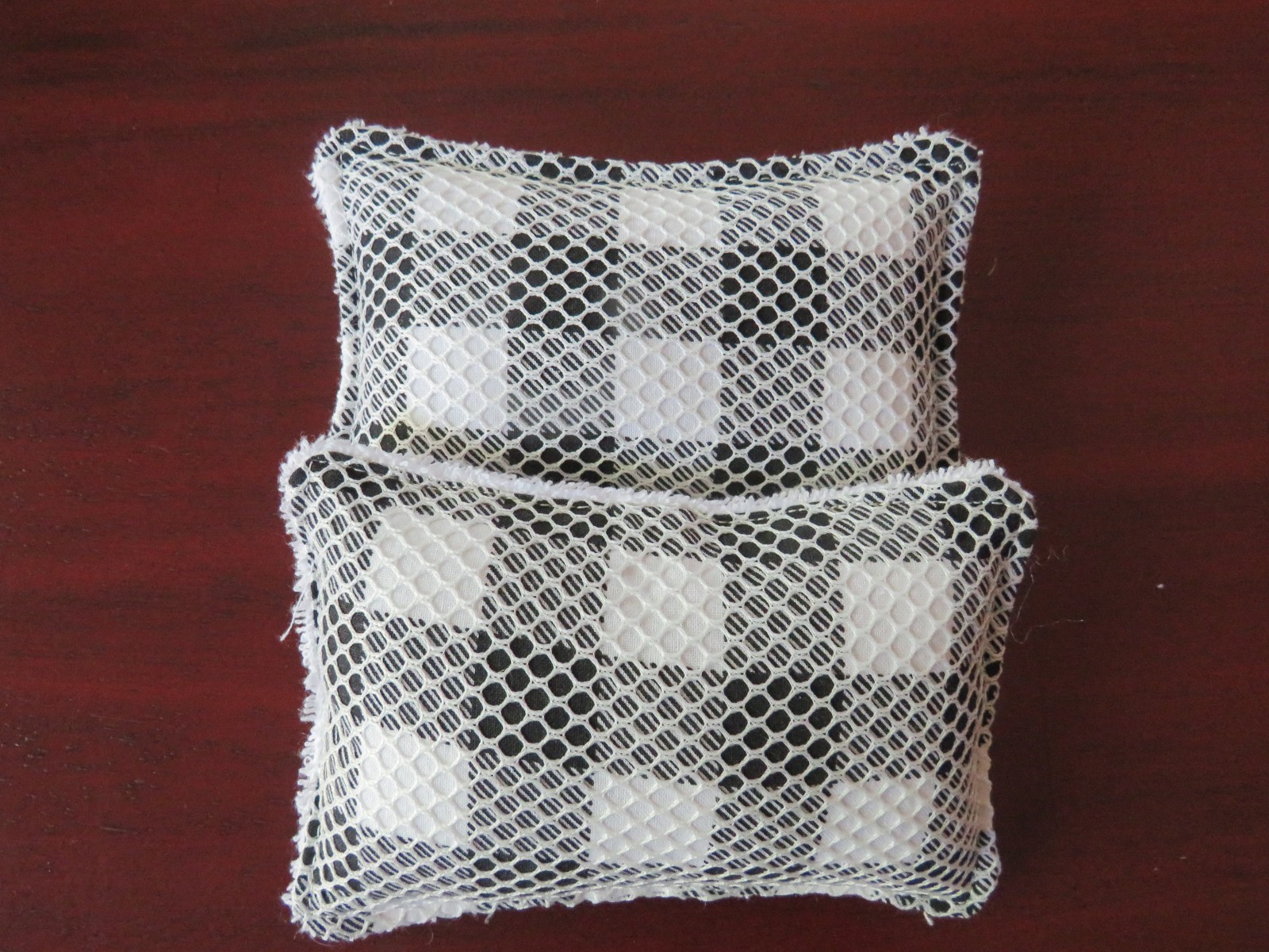 Reusable Kitchen Sponge, Set of 2, Black and White Check Dish Scrubby