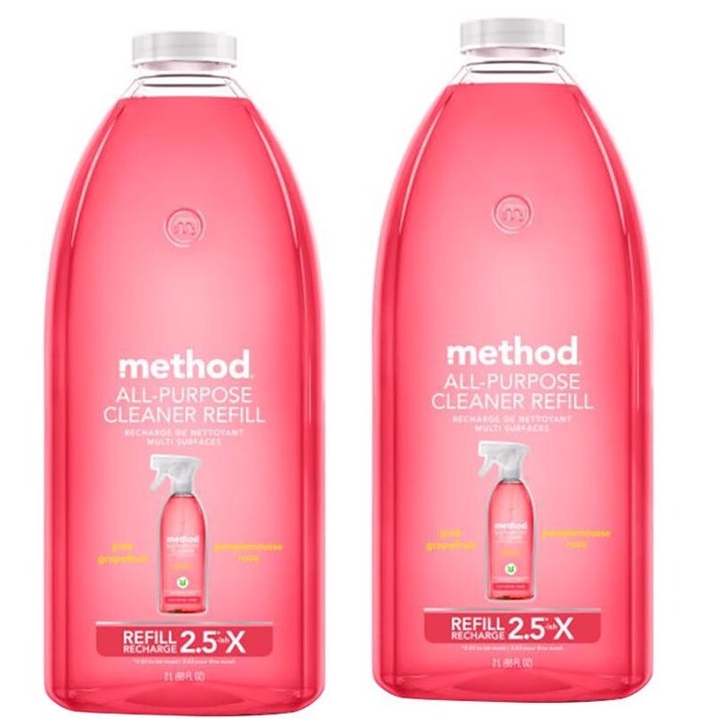 2 ~ Method Pink Grapefruit Scent All Purpose Cleaner Refill 68 oz Plant Based