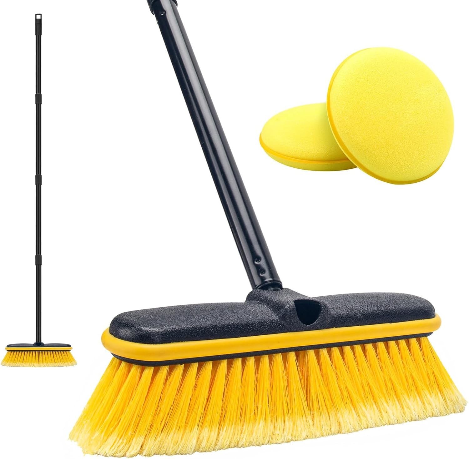Car Wash Brush with Long Handle, 55” Vehicles Exterior Washing Supplies, Soft B