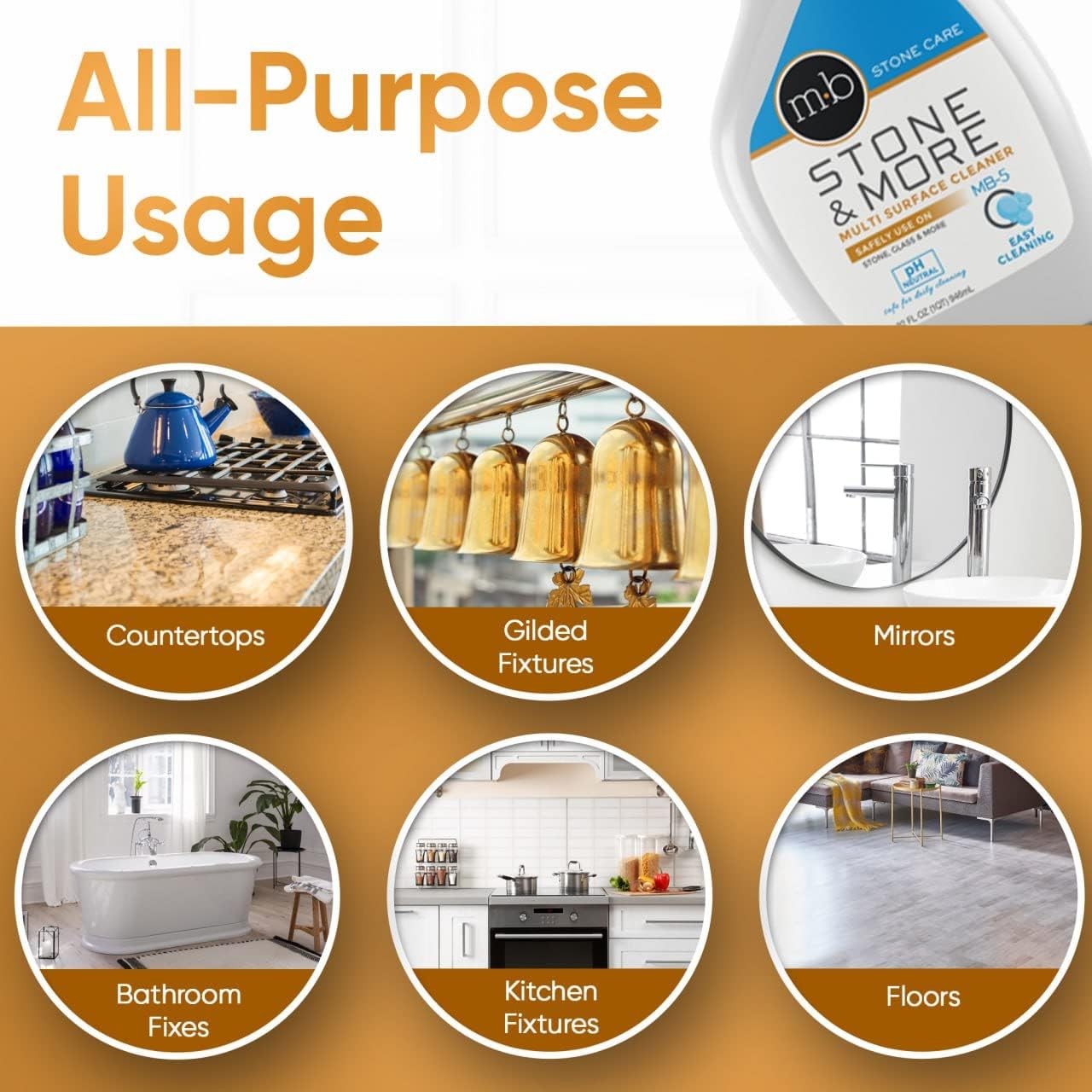 MB-5 Stone & More 2 Pack All Purpose Cleaning Spray Kitchen Counter Cleaner