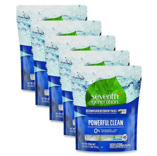 Seventh Generation Automatic Dishwasher Detergent Packs, Free and Clear 5/CT