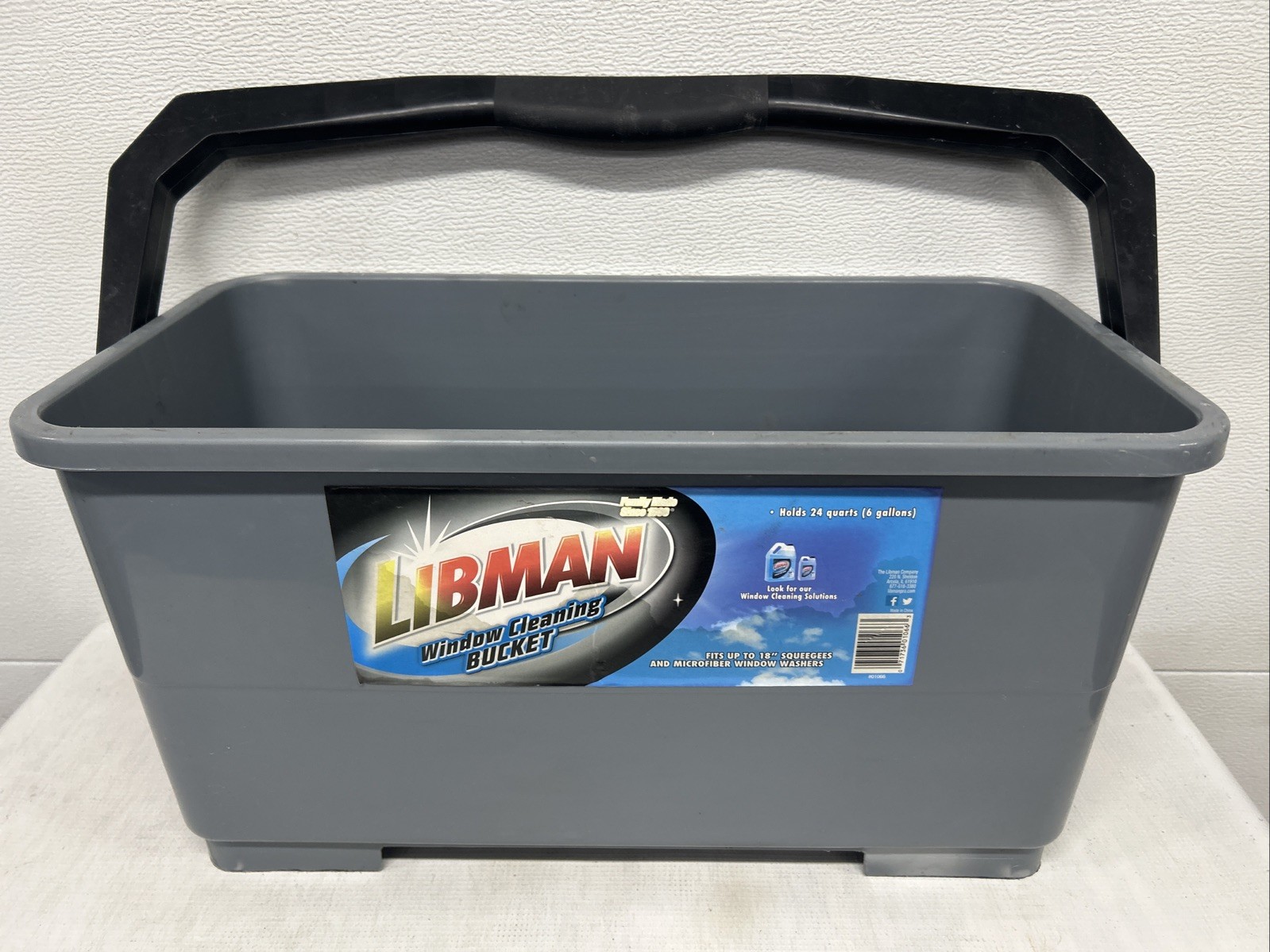 Libman 3.5-Gallon Window Cleaning Mop Bucket Container Grey w/Handle #01066