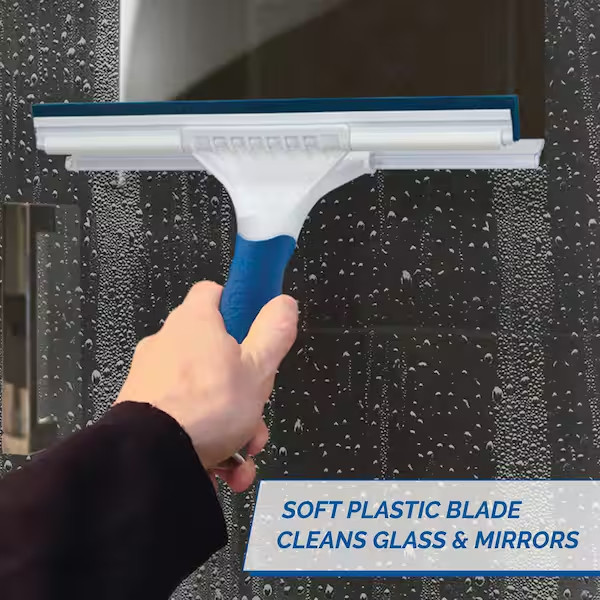 10 Inch Glass and Tile Squeegee Dual Blade Bathroom Shower Cleaner Tool