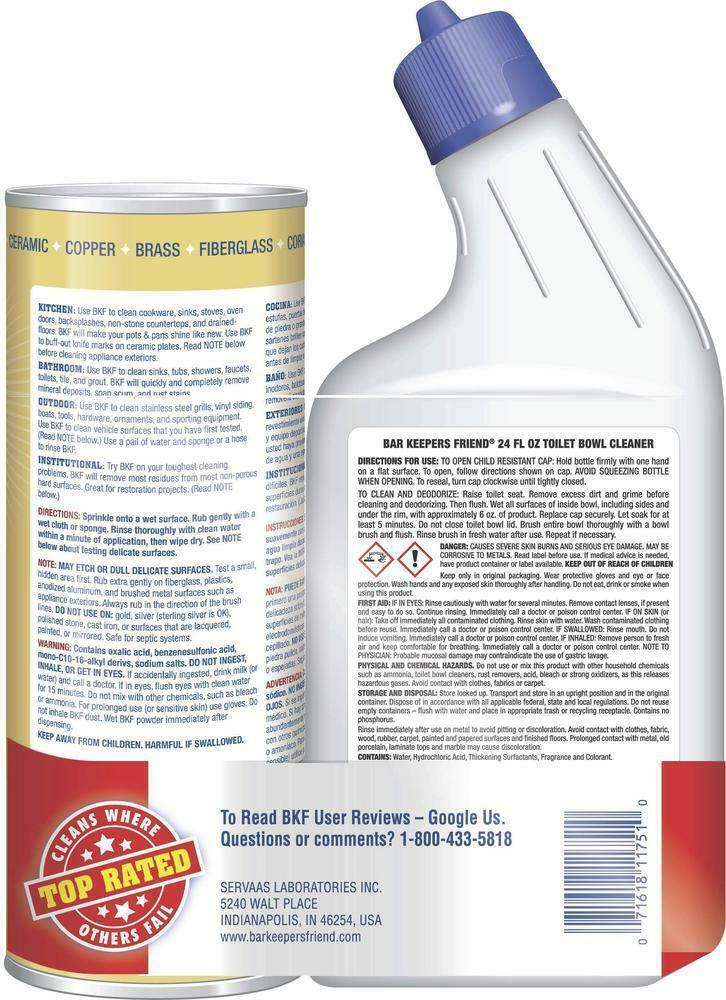 Bar Keeper’s Friend Bathroom Twin Pack Toilet Bowl Cleaner Powdered Cleanser