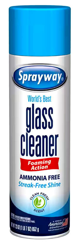 Sprayway World’s Best Ammonia-Free Glass Cleaner With Clean Fresh Scent – 23 oz.
