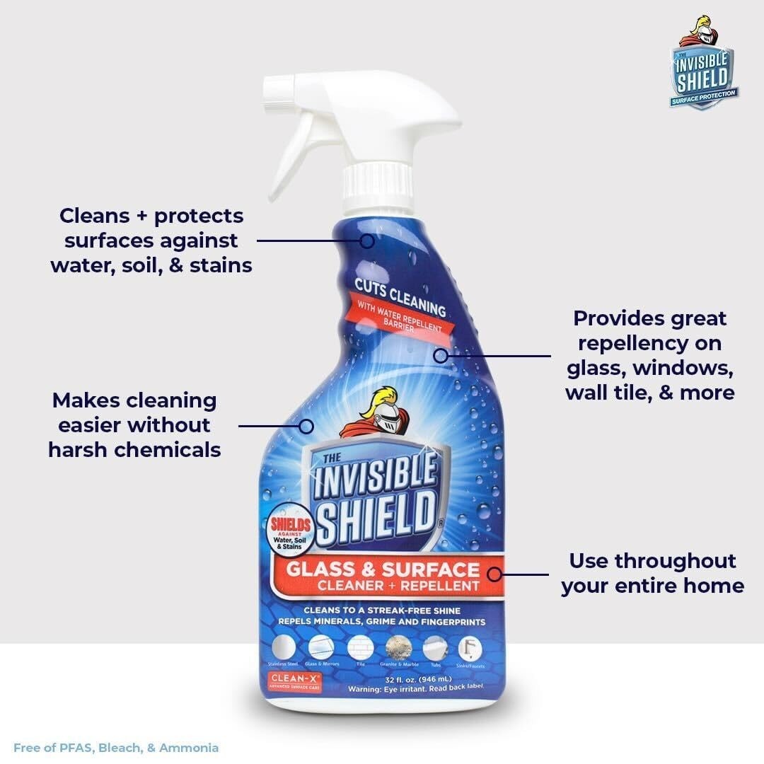 Shower Door & Tile Protectant Kit 32 oz | Invisible Glass Shield & Water Spot Re