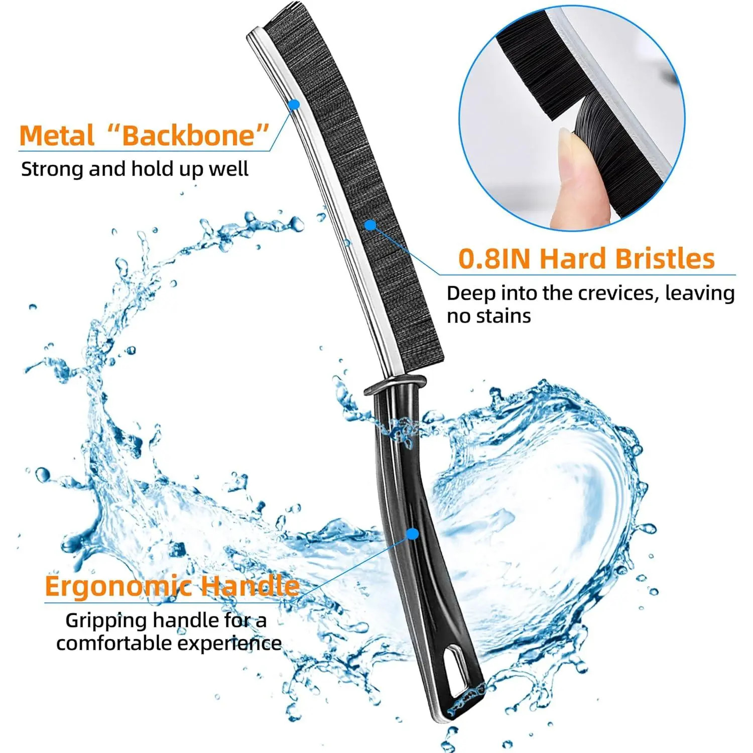 6 Pcs Hard-bristled Crevice Cleaning Brush, Multifunctional Thin Gap Scrub Brush