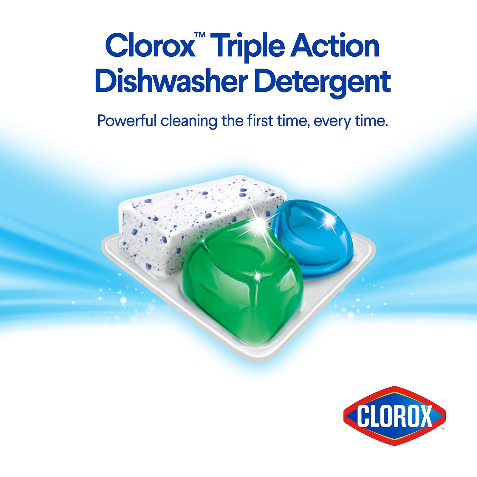 Clorox Triple Action Dishwasher Detergent Pacs 16 Count Ultra Grease Cleaning