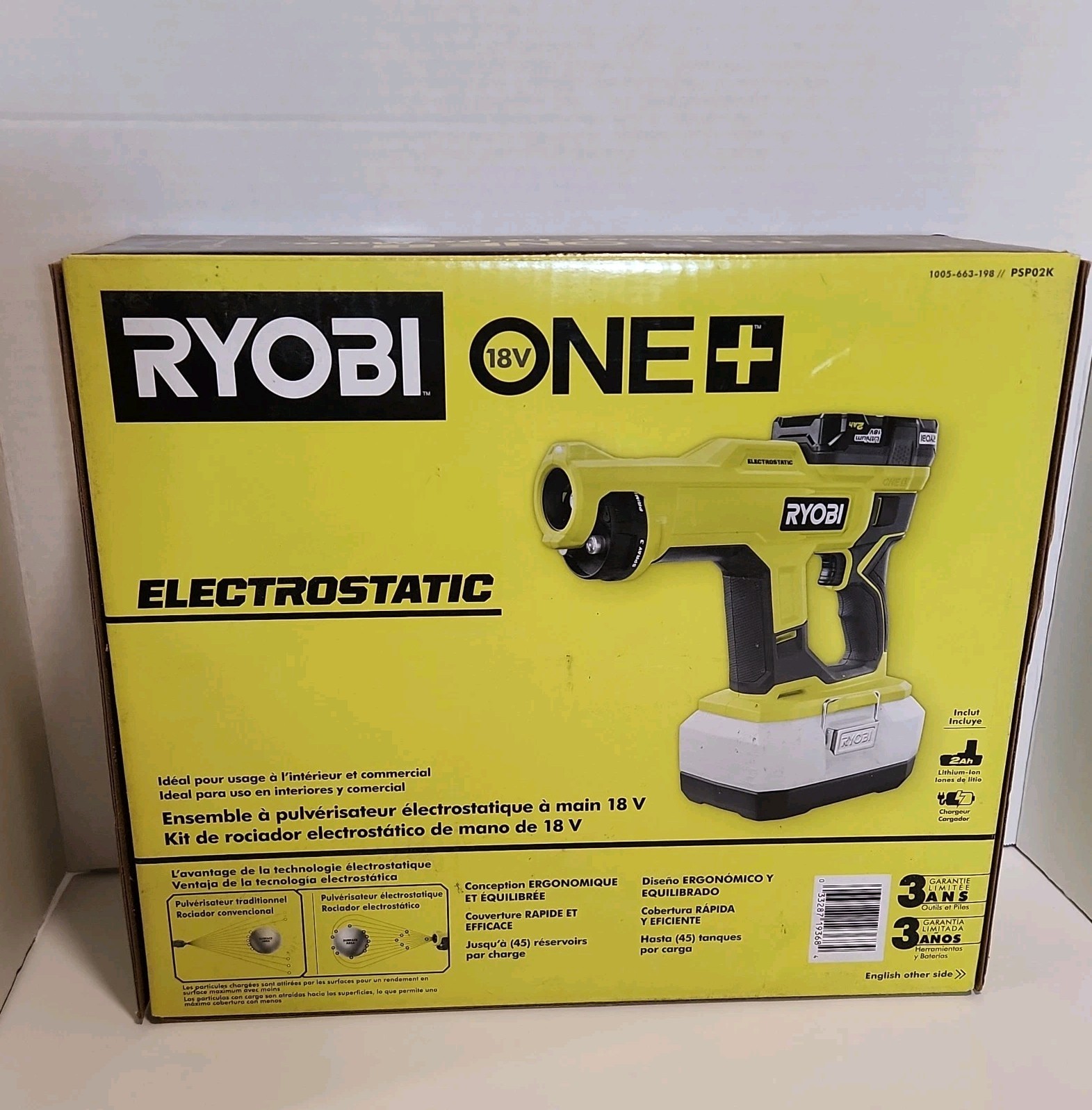 Ryobi 18V ONE+ Handheld Electrostatic Sprayer Kit WITH BATTERY AND CHARGER