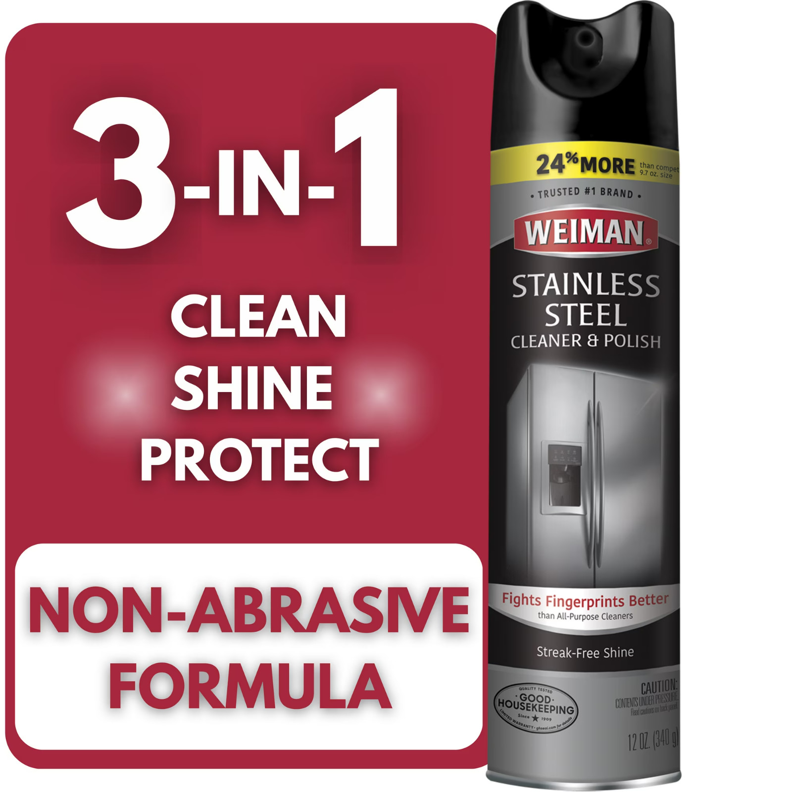 Weiman Stainless Steel Cleaner Polish Spray 12 Oz Floral Scent Appliances