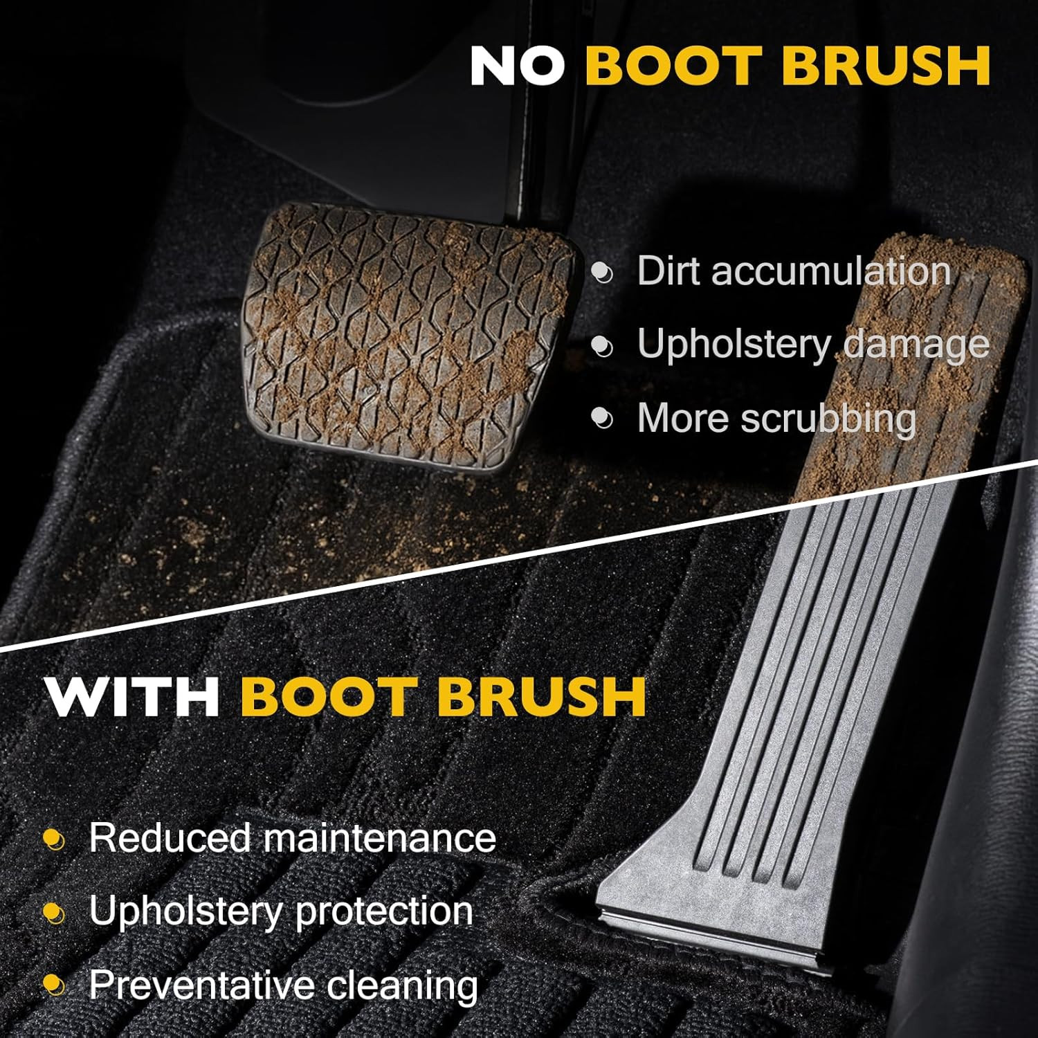 Truck Step Mounted Brush – Heavy Duty Boot Brush Cleaner for Trucks, Rvs, Suvs &