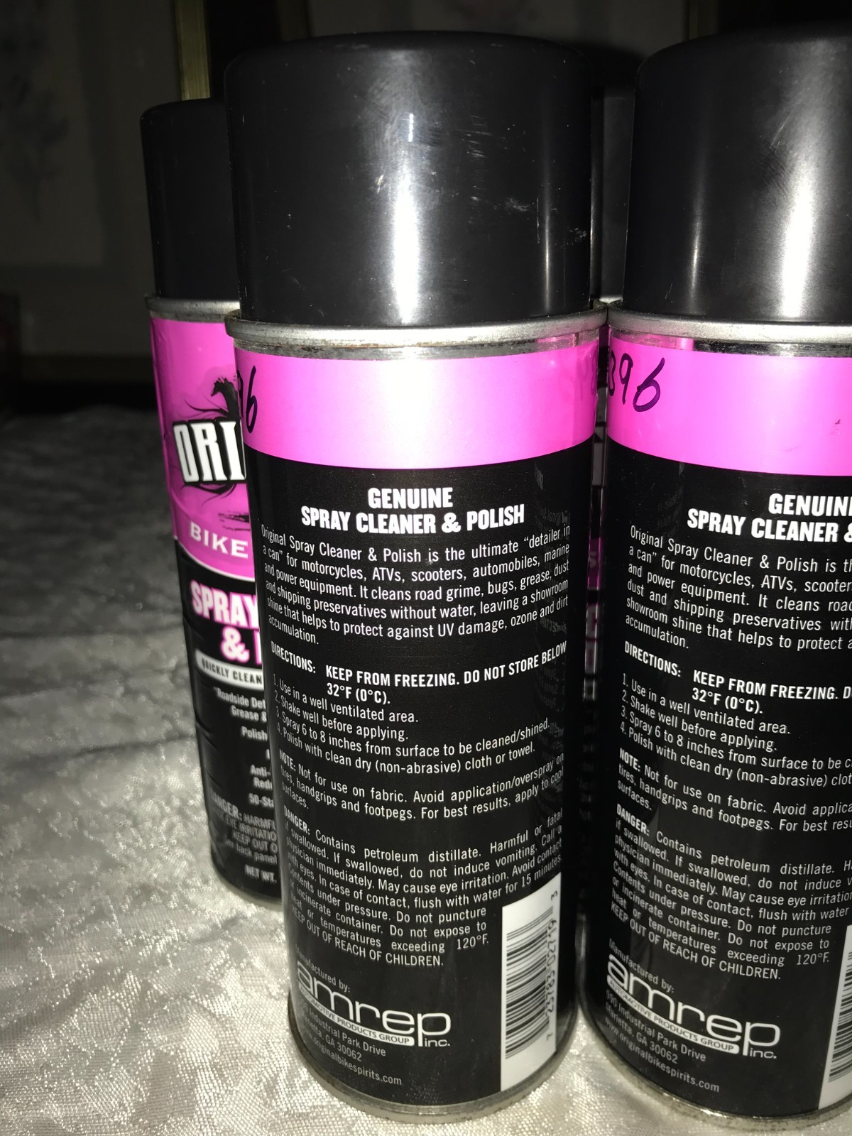 NOS 2 AMREP Original BIKE SPIRITS 14oz Spray CLEANER & POLISH Detailer in a Can