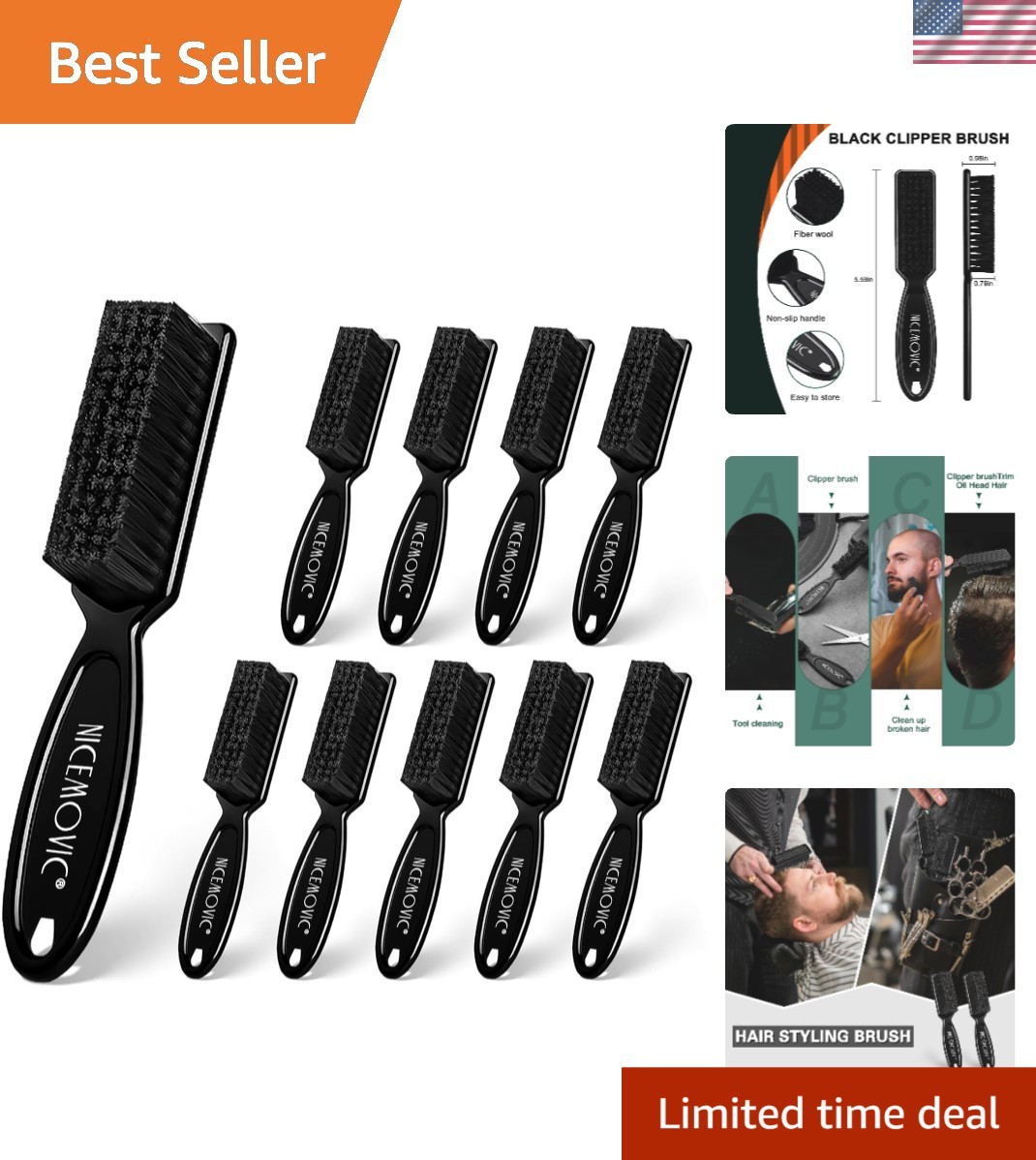 Compact 10-Pc Cleaning Brushes for Hair Tools, Kitchen, and Shoes – Multi-Use