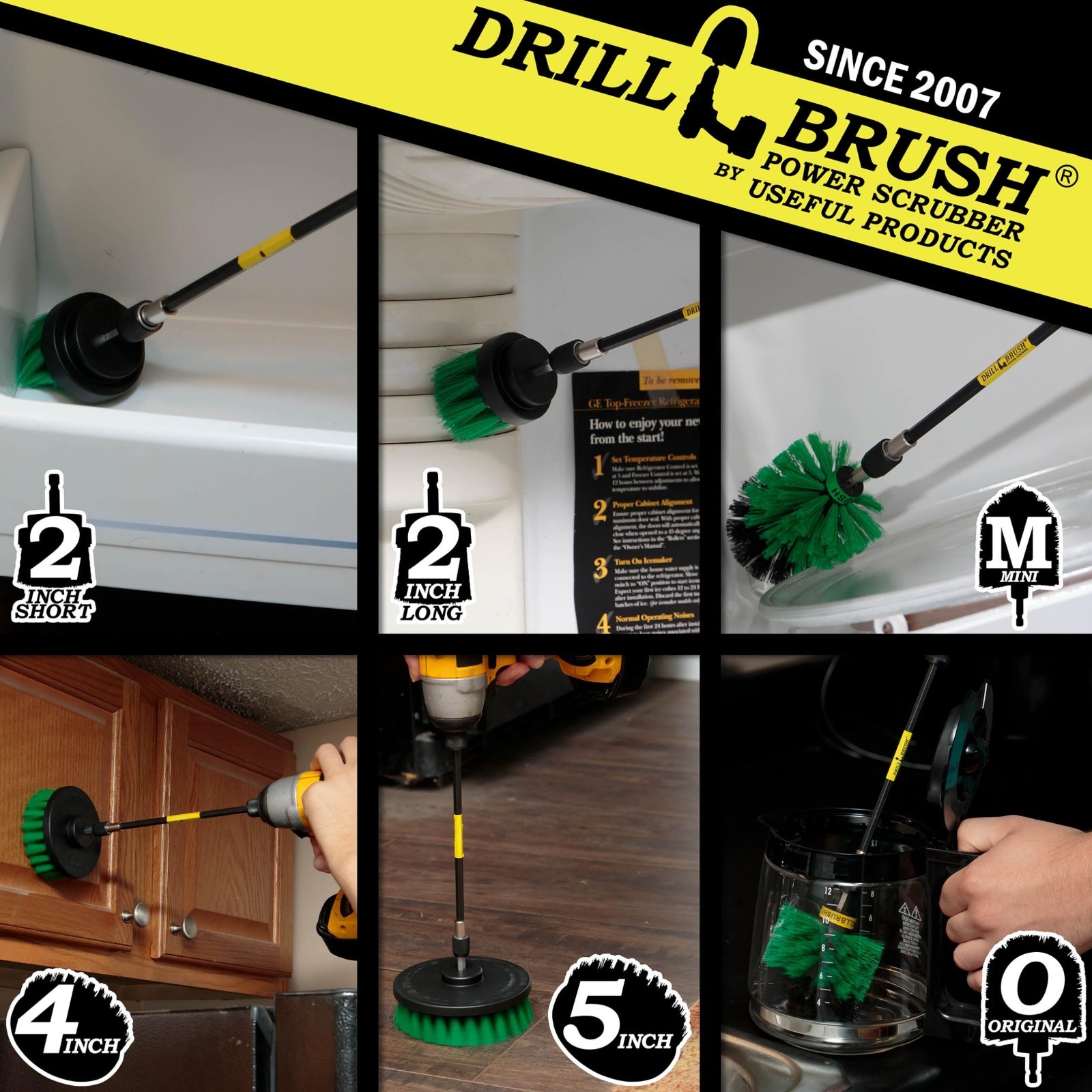 Kitchen Cleaning Set – Scrubber Brushes, Oven & Pan Scrub Tools, Drill Brush Kit