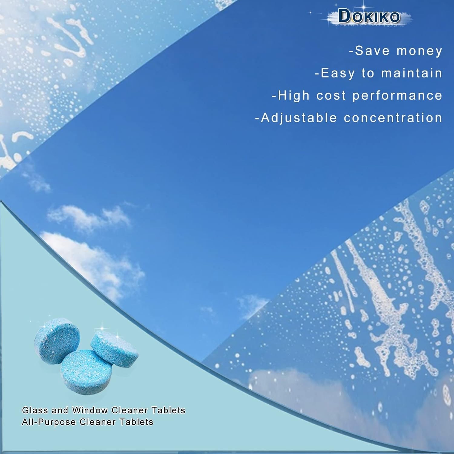 Eco-Friendly 100 Pack Glass Clean Tablets – 16 fl oz Each, Cost-Saving Solution