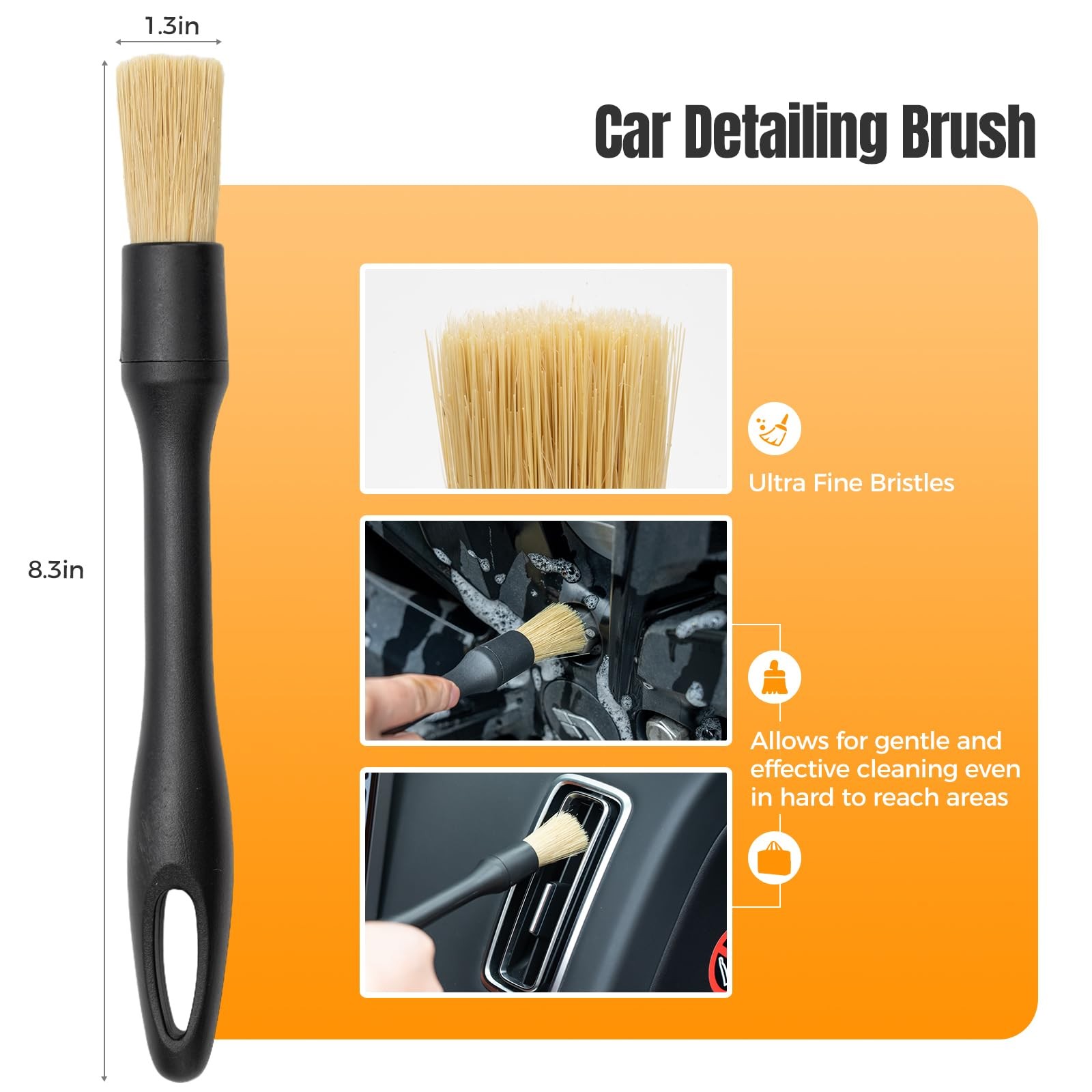 9Pcs Car Wheel Brush kit, Tire Brush, Microfiber Flat Wheel Cleaner Brush, So…