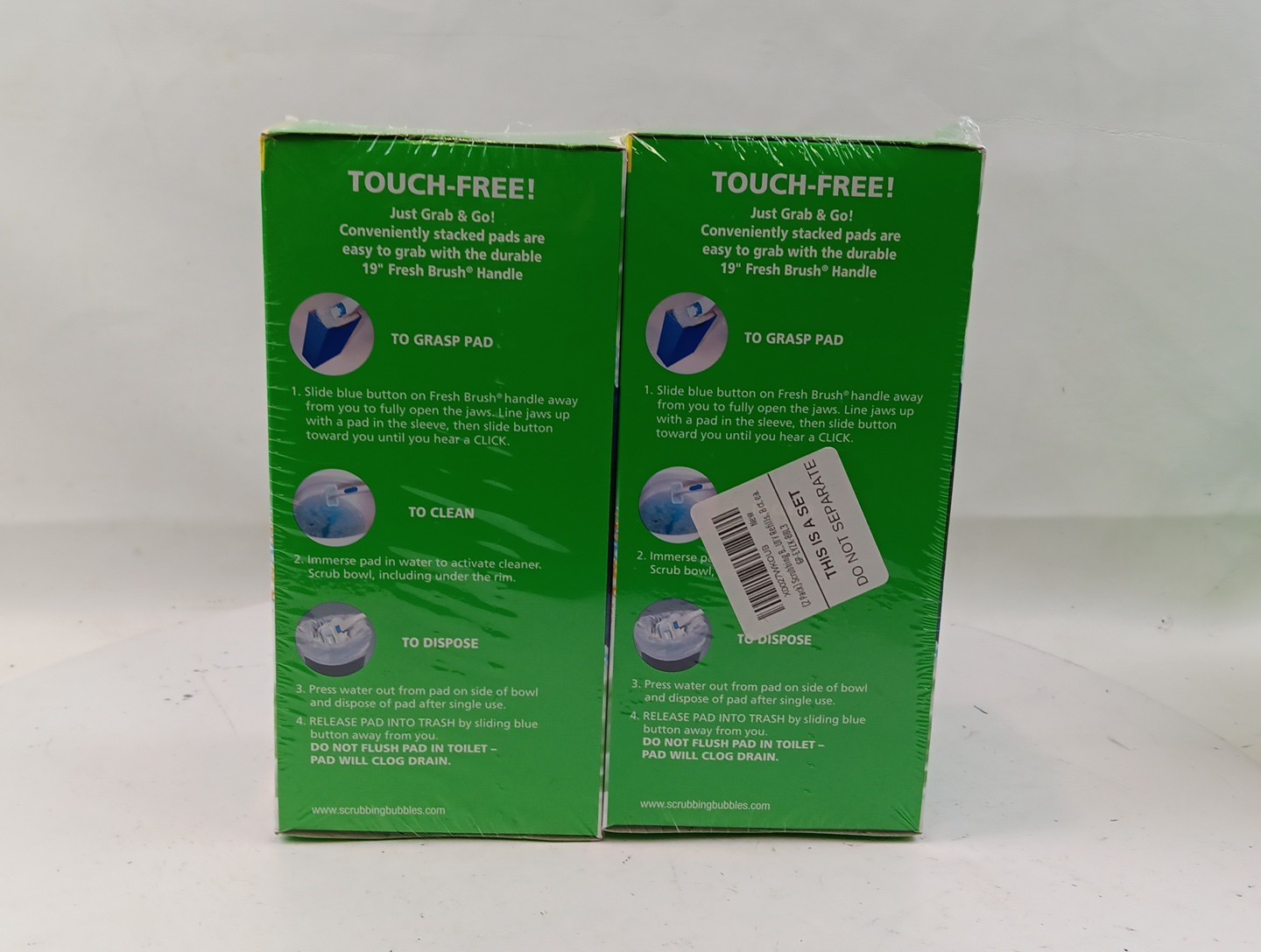 2 Pack Scrubbing Bubbles Fresh Brush Heavy Duty Refills Citrus, 16 Pads Total