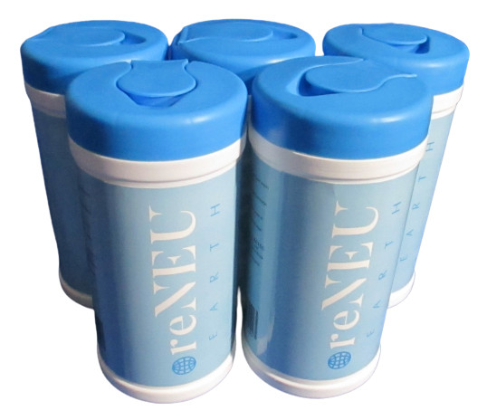 reNeu Earth Alcohol Single Daily Use 72 Wet Wipes 15.5 oz 75% Alcohol 14 x 17cm