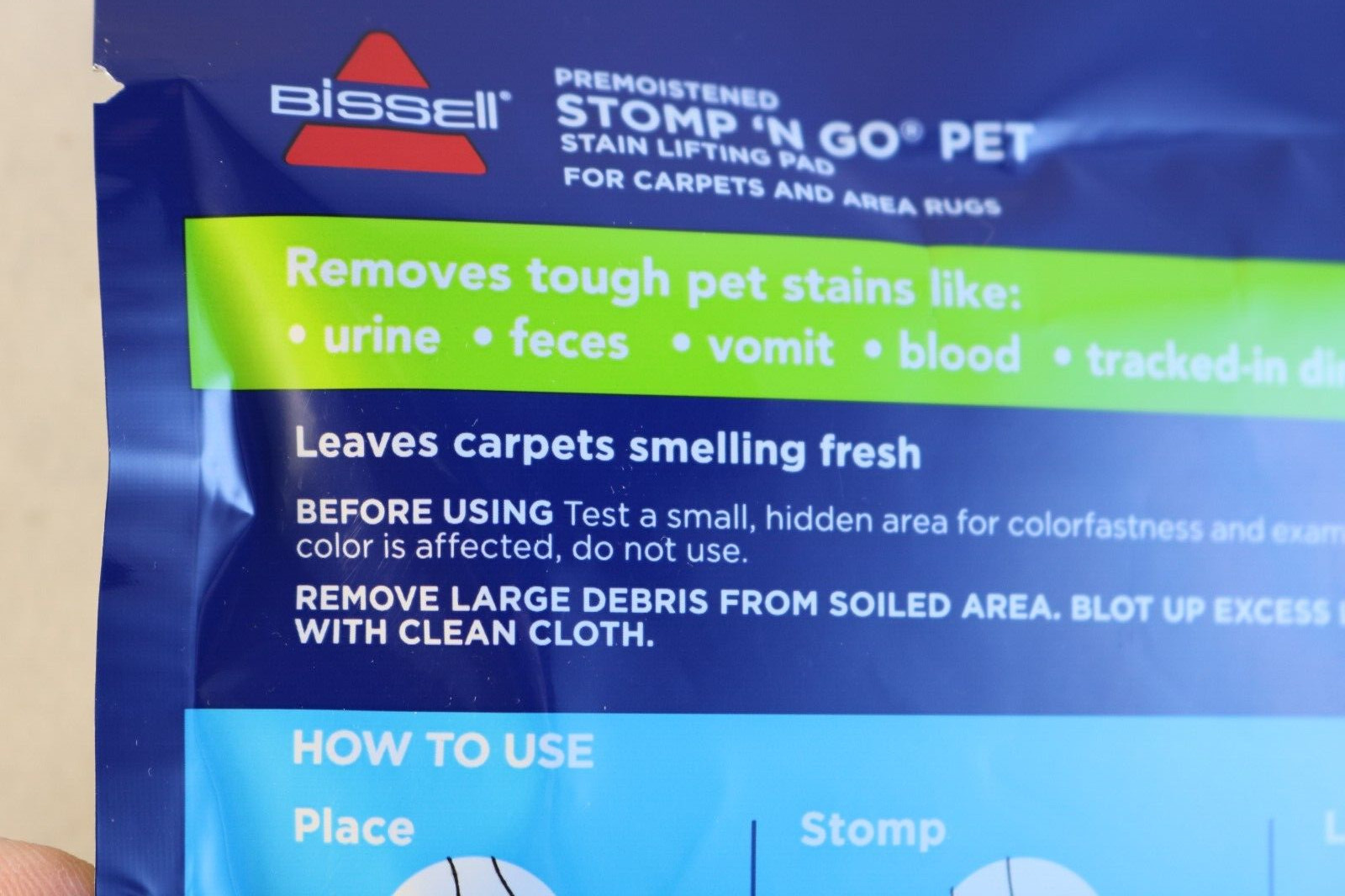 Bissell Stomp ‘n Go Pet Stain Pads OXY 5 Pack Easily Clean Refresh Carpet Stains