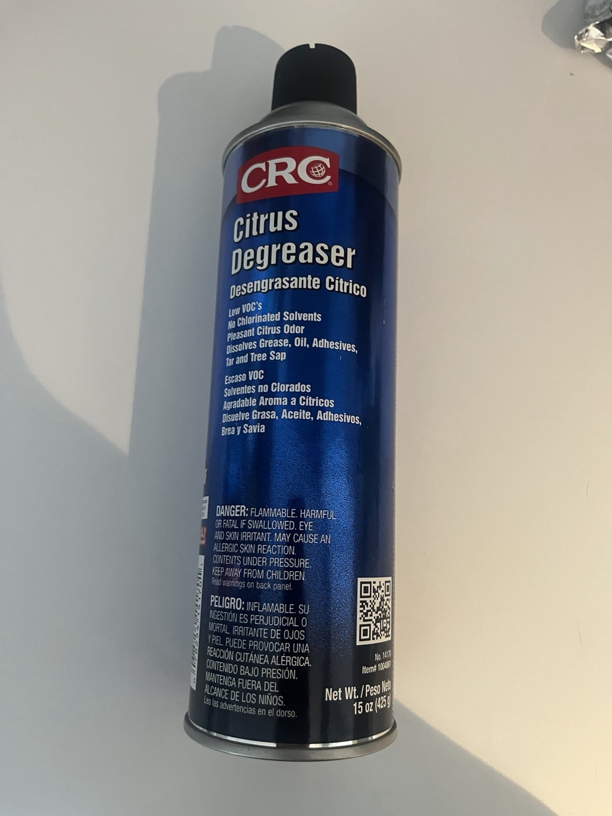 CRC Citrus Degreaser Aerosol Spray 15 oz for Adhesives Low VOC CFC Free