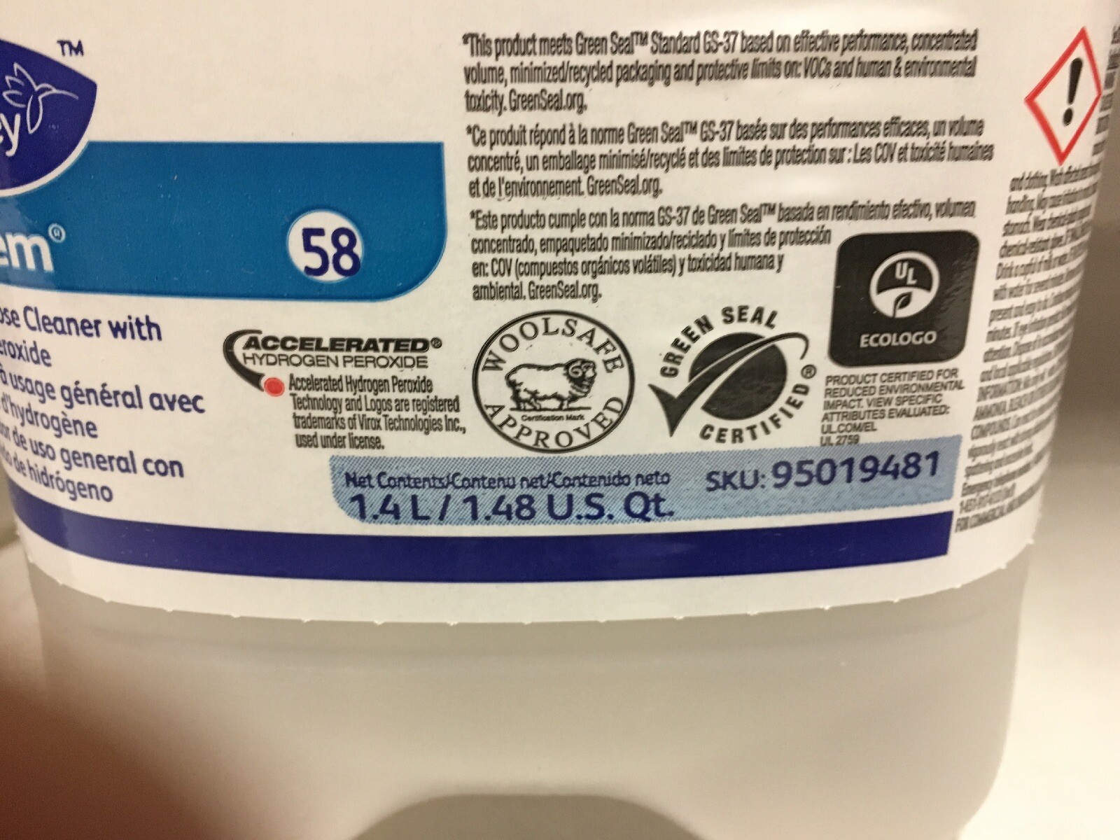 DIVERSEY 95019481 General Purpose Cleaners,PK2