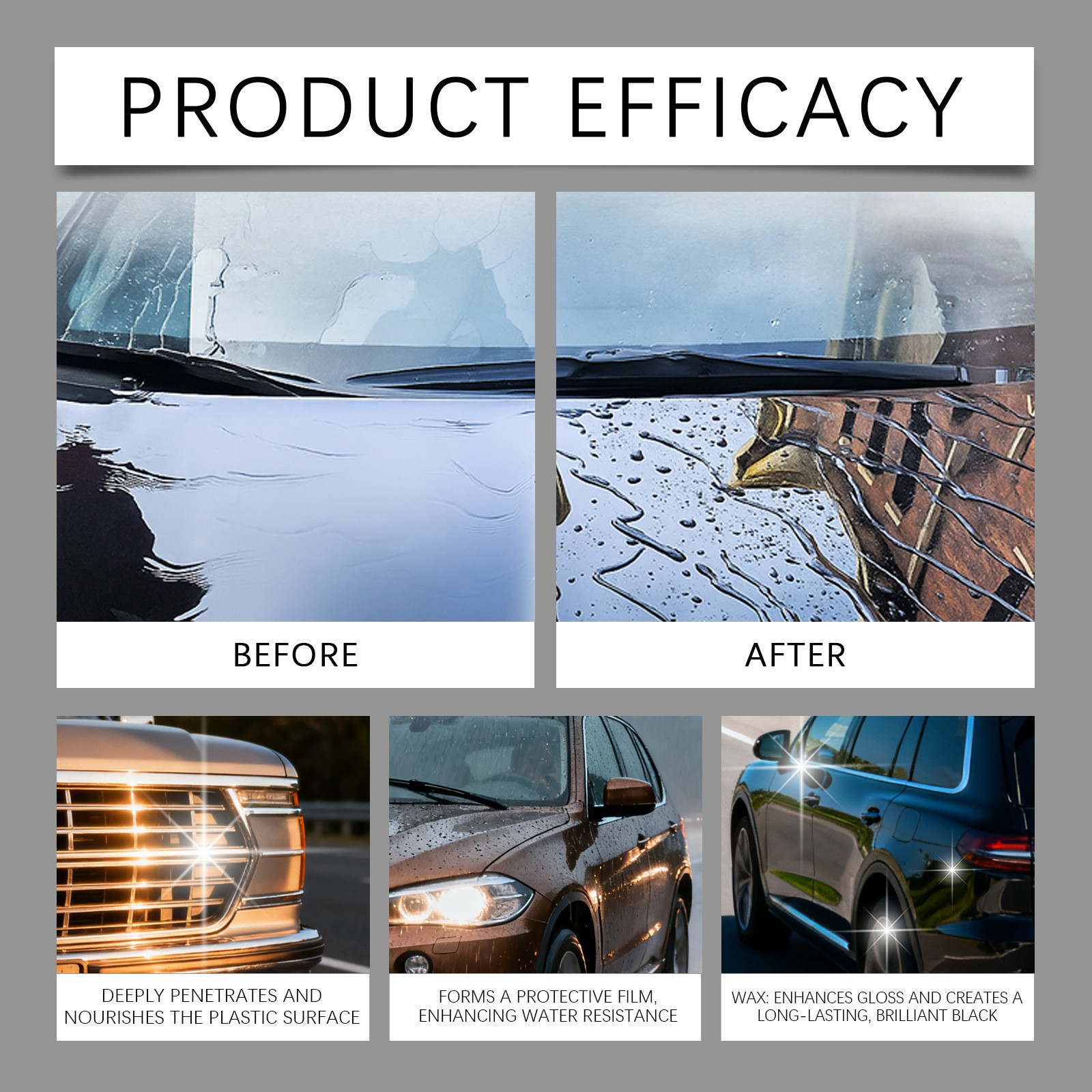 Plastic Restorer For Cars,Scratch Repair/Cleaner,Restore Faded Plastic Surfaces