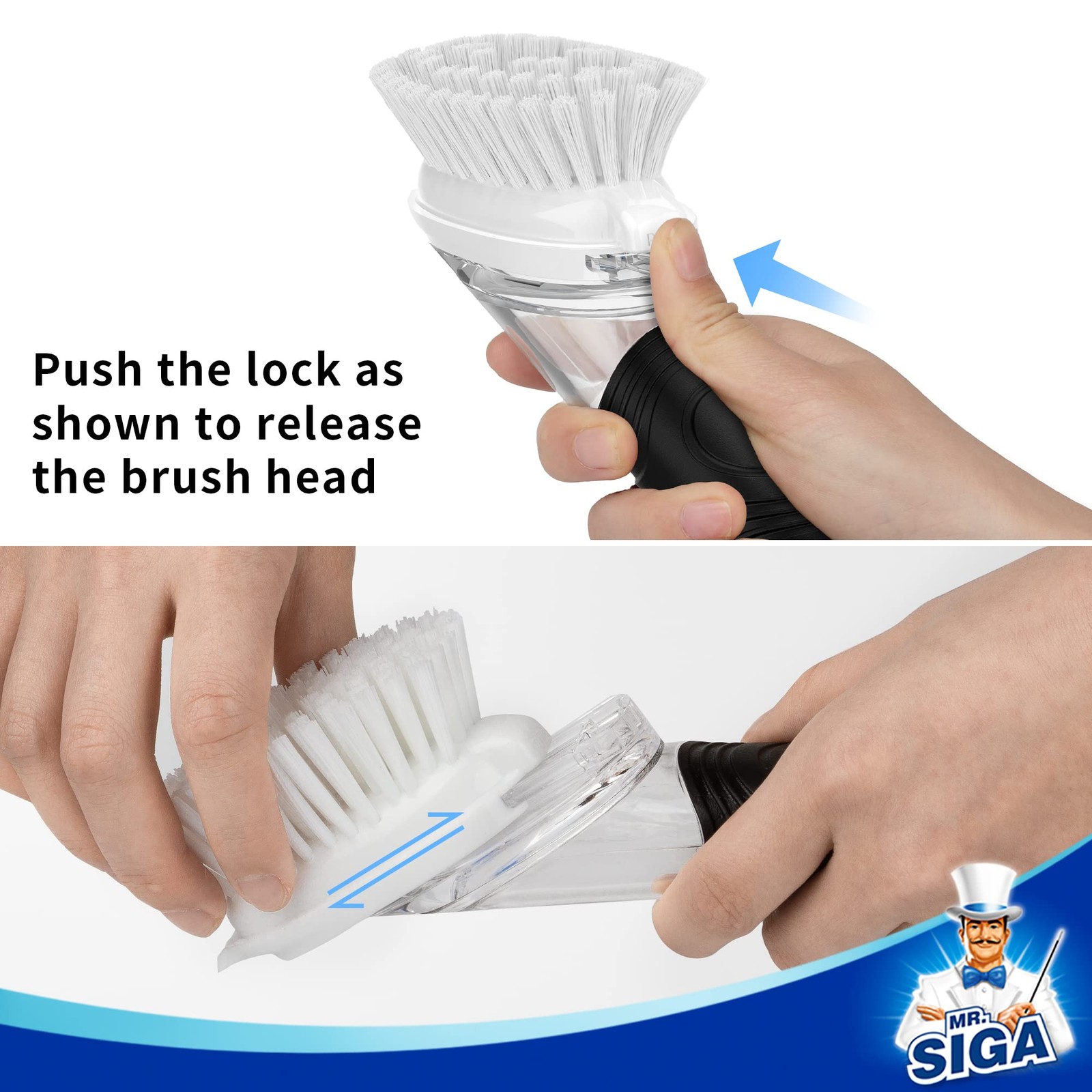 Soap Dispensing Dish Brush Set with Holder for Pot and Sink Cleaning