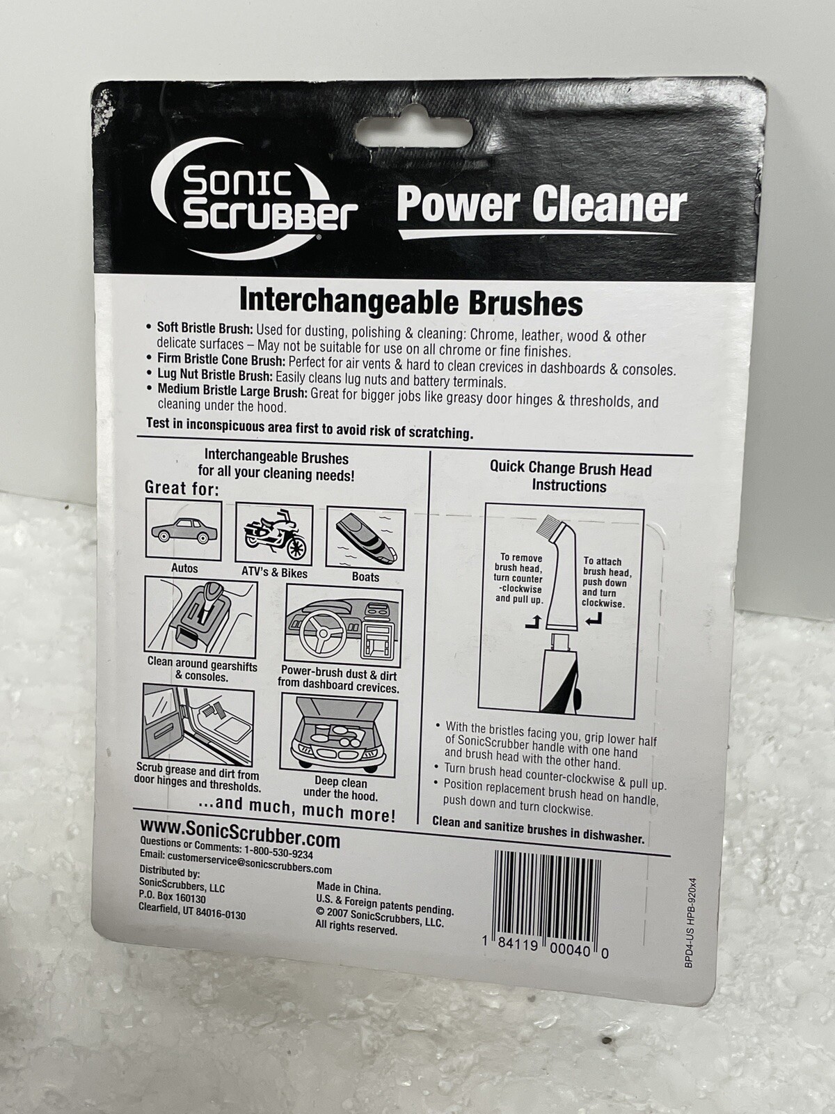As Seen on TV Sonic Scrubber Pro Detailer Power Cleaner Interchangeable Brushes