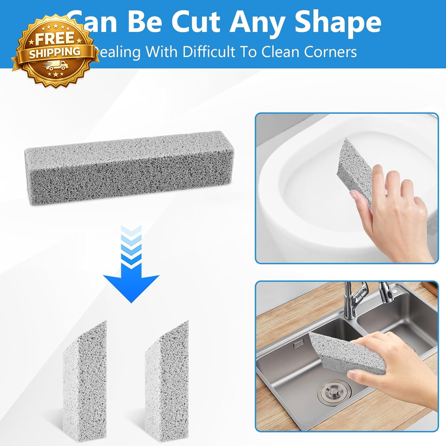 20 Pack Pumice Stone Toilet Bowl Cleaner Pumice Stone for Cleaning Stick Hard Wa