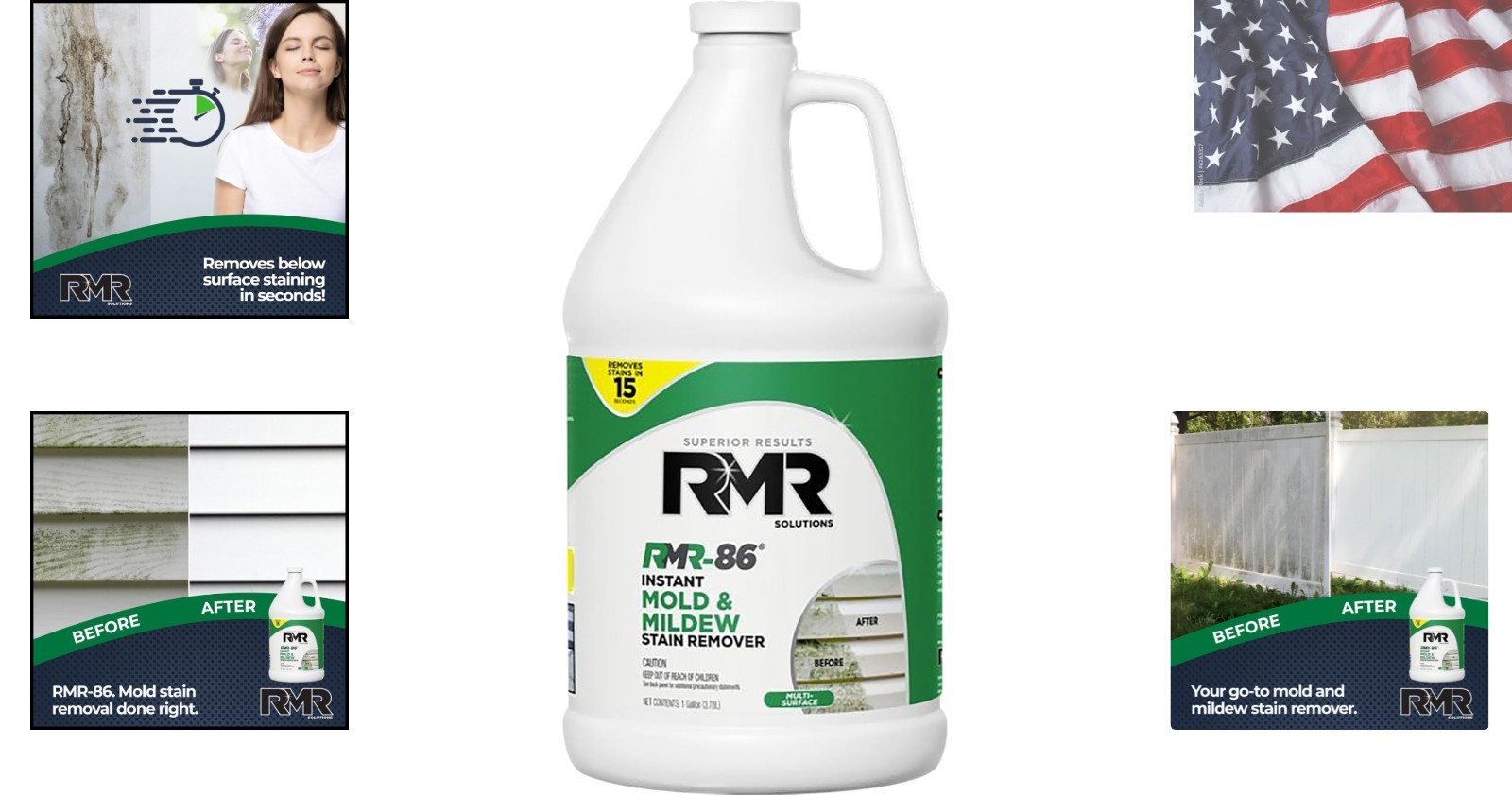 RMR-86 Scrub Free Mold & Mildew Stain Remover Spray – 128 Fl Oz Fresh Scent